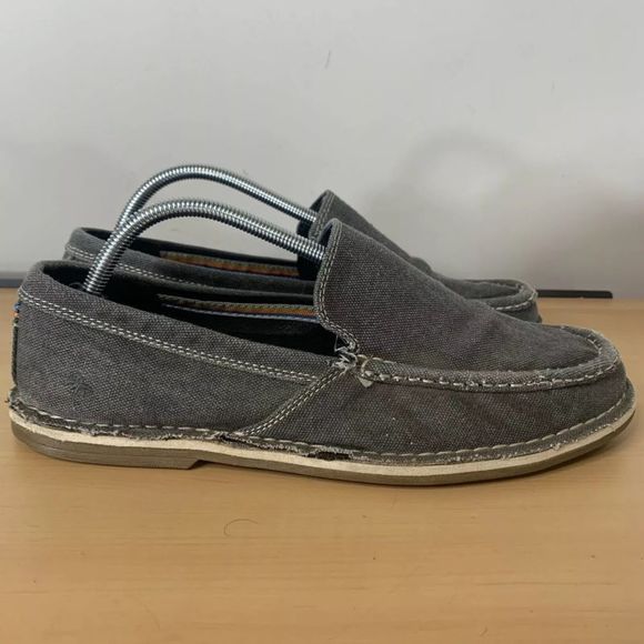 Margaritaville Shoes Margaritaville Mens Santa Cruz Loafer Shoes Gray Moc Toe Frayed Slipon